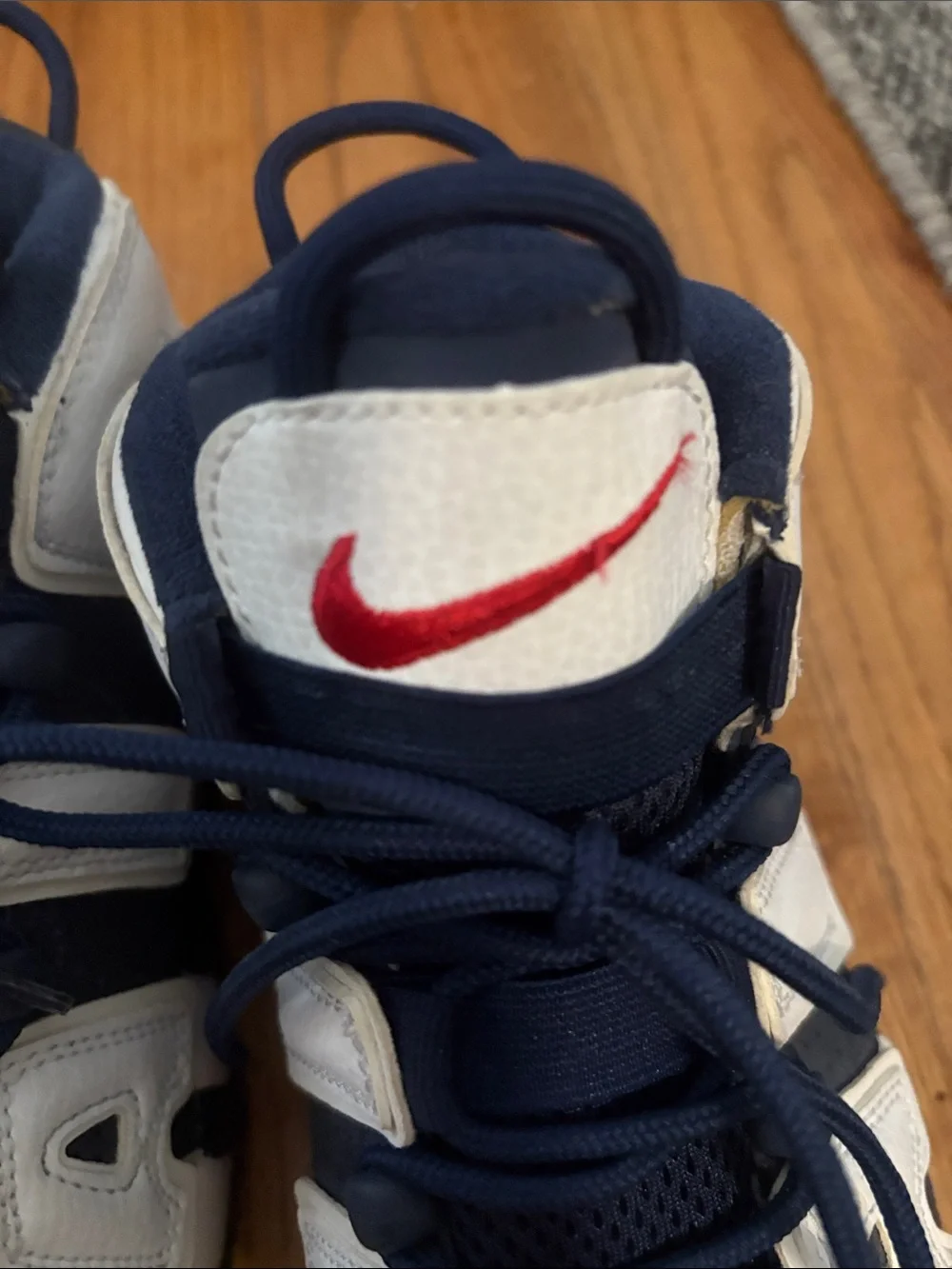 Nike Kids Navy, White & Red AIR Olympic uptempo